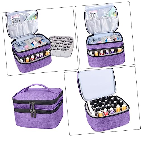 Veemoon Tragetasche für Nagellack und Ätherische Öle Flaschen Kapazität Abnehmbare Dicke Basis zum Schutz Doppelschichtiger Organizer Vielseitig für Reise und Alltag von Veemoon