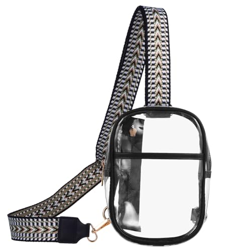 Veemoon Transparente Gürteltasche für Damen Wasserbeständige Umhängetasche Robustem TPU Leichte Brusttasche mit Verstellbarem Schultergurt Klarsichtbeutel für Fitness Reisen von Veemoon