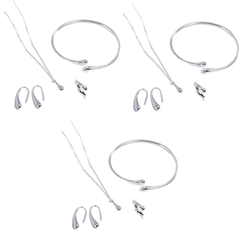 Veemoon Tropfenkette - Tropfenförmige Ohrringe - Offene Ringe Und Trendige Halskette – Eleganter Brautschmuck Mit Funkelnden Diamanten Für Besondere Anlässe von Veemoon