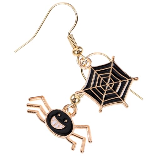 Veemoon USHOEB 1 Paar Spinnen-Netz Ohrringe – Kreativer Schmuck Für Festivals Und Halloween - Anhänger Mit Haken Auffällige Dekoration Für Besondere Anlässe von Veemoon