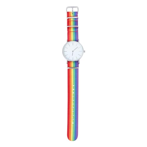 Veemoon Rainbow Designed Armbanduhr Für Damen Und Herren Quarzuhr Mit Regenbogen-Muster Armband Für Präzise Und Leise Im Betrieb von Veemoon
