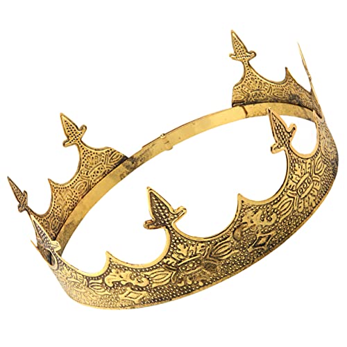 Veemoon Verstellbare Antike Königskrone für Erwachsene Leichte Performance Haarornament Dekorative Cosplay Kopfbedeckung für Halloween Party Fotografie Komfortabel und Stilvoll von Veemoon
