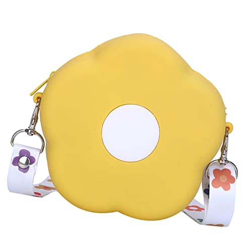 Veemoon Verstellbare Schultertasche Mit Blumenmuster Silikon Wechselgeldbörse Für Mädchen Outdoor Umhängetasche Für Reisen Und Freizeit von Veemoon