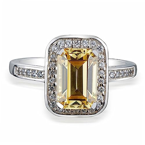 Veemoon Verstellbarer Ring für Damen mit Gelben Zirkonia Offenes Design Pre Verlobungsring oder Versprechen Ring Besondere Anlässe Veemoon Verstellbarer Ring für Damen mit Gelben Zirkonia Offenes Design Pre Verlobungsring oder Versprechen Ring Besondere Anlässe von Veemoon