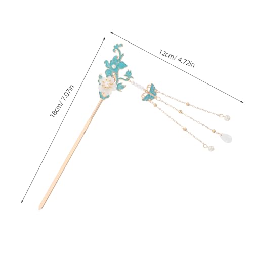 Veemoon Chinesische Haarnadel Mit Blumenmuster Metall-haarschmuck Flacher Stab-design Für Frauen Und Mädchen Traditioneller Stil Langlebig Und Komfortabel Zu Tragen von Veemoon
