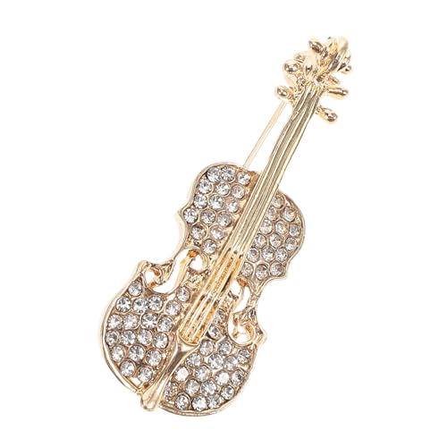 Veemoon Violinen-brosche Mit Strass Anstecknadel Für Kleidung Pullover Schal Cliphalter Goldfarben Musikbrosche Instrumentenbrosche Bogenbrosche Kleiderbrosche Hemdbrosche Umhangbrosche von Veemoon