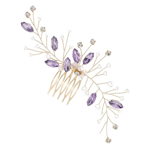 Veemoon Vintage Haarkamm mit Funkelnden Strasssteinen Handgefertigtes Brautschmuck Haaraccessoire mit Fünf Zähnen Stabiler Haarkamm für Hochzeit Braut und Brautjungfer Goldfarbener von Veemoon