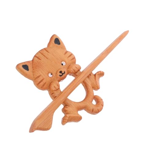 Veemoon Vintage Holzbrosche mit Katzenmotiv Dekorative Tier-brosche für Damen Multifunktionaler Schal Cape-anstecker Eleganter Strickpullover-clip zu Geburtstag und Muttertag von Veemoon