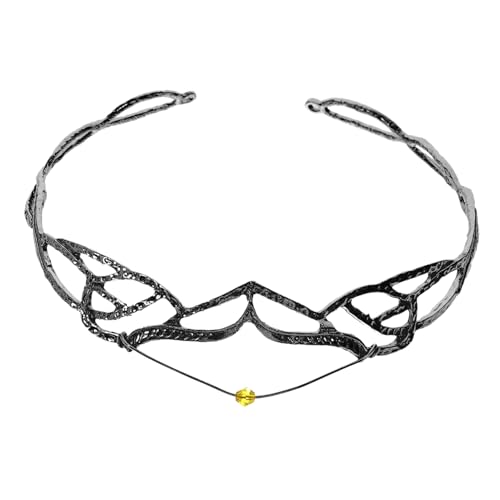 Veemoon Vintage Tiara Haarreif Braut Kopfschmuck Exquisites Schwarzes Stirnband für Hochzeit Abschlussball Geburtstag Eleganter Haarschmuck für Damen und Mädchen von Veemoon