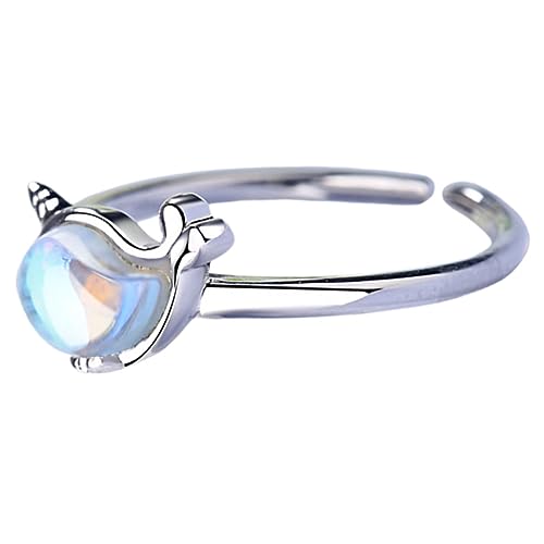 Veemoon Walfinger Ring Verstellbar für Frauen Metall Schmuckring mit Offenem Design Leicht für Süßes Tiermotiv mit Platin Beschichtung von Veemoon
