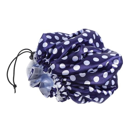 Veemoon Wasserdichte Duschhaube Damen Große Verstellbare Sauna Mütze Doppelter Schutz Weiches EVA Material Bunte Punkte Badekappe Für und Sauna Anwendung von Veemoon