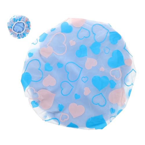 Veemoon Wasserdichte Duschhaube Damen Herzform Doppel Lagig Badekappe für Lockiges Langhaar Wiederverwendbare Haarturban Schutzkappe zum Trocknen und Styling von Haaren von Veemoon