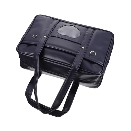 Veemoon Wasserdichte PU Uniform Tasche Japanische Schuluniform Handtasche Unisex Schultertasche mit Ohrhöreranschluss für Schule und Alltag Robuster Tragegriff Glatte Oberfläche Modisches von Veemoon