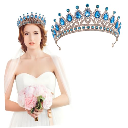 Veemoon Wasserdichte Tiara Haarschmuck für Mädchen Hochzeitsstirnband Brautschmuck mit Funkelnden Strasssteinen für Hochzeit Junggesellinnenabschied und Festliche Anlässe von Veemoon