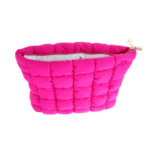 Veemoon Weiche Kosmetiktasche Damen Gesteppter Kulturbeutel mit Praktischem Raster Design Kompakte Reise Make Up Tasche Langlebig und Vielseitig für Business Alltag und Urlaub in von Veemoon