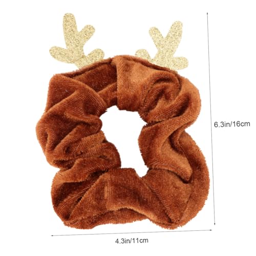 Veemoon Weicher Weihnachts Haargummi mit Geweih Design Elastisches Samt Haarband Kaffee Modischer Haarschmuck für Damen Geeignet für Alltag Party und Festliche Anlässe von Veemoon