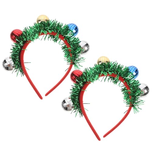Veemoon 2stücke Weihnachts-stirnband Mit Spotlight-ball Grünes Headwear Für Festliche Anlässe Geeignet Für Weihnachten Partys Und Feiertagsfeiern Für Erwachsene von Veemoon