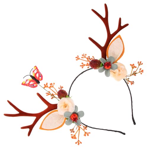 Veemoon Weihnachtlicher Rentier Haarreif mit Detailreichen Geweihen Leichter Kopfschmuck für Weihnachtsfeiern Festliches Accessoire für Damen und Mädchen Langlebiges Material Originelles von Veemoon