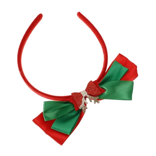 Veemoon Bowknot Haarreifen Mit Rentiergeweih Festliche Weihnachts-haarspange Für Partys Und Feiern Niedliches Weihnachts-accessoire Grüne Dekoration von Veemoon