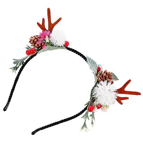 Veemoon Weihnachts Geweih Stirnband Rentier Haarschmuck Mädchen Party Haarreif Festlicher Weihnachtskopfputz für Frauen von Veemoon