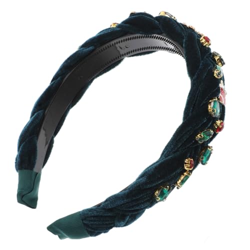 Veemoon Weihnachts Stirnband Damen mit Funkelnden Kristallen Grün Dekorativ mit Schneeflocken und Weihnachtsstrümpfen Vielseitiges Weiches Accessoire für Festliche Partys und von Veemoon