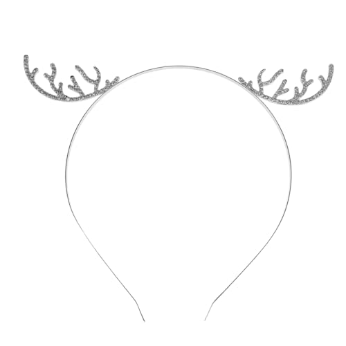Veemoon Weihnachts Stirnband mit Strasssteinen Schneeflocken Geweih Haarreifen Festliches Accessoire für Damen Mädchen Modisch für Weihnachtsfeier Karneval und Halloween von Veemoon