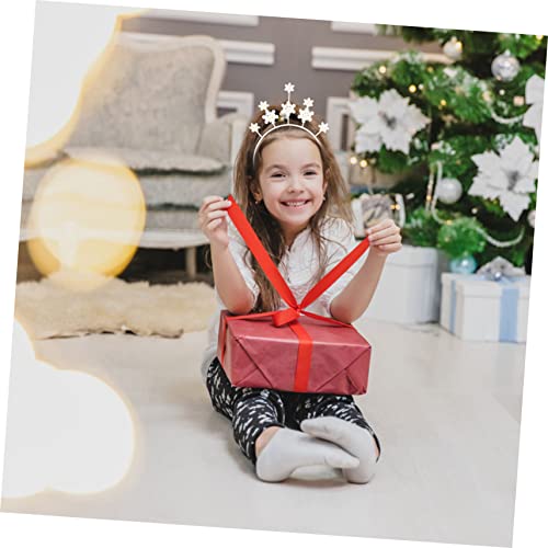 Veemoon Weißes Schneeflocken Haarreif Weihnachten Party Haarband für Erwachsene Universalgröße Bequem Niedlich Festliche Winter Deko und von Veemoon