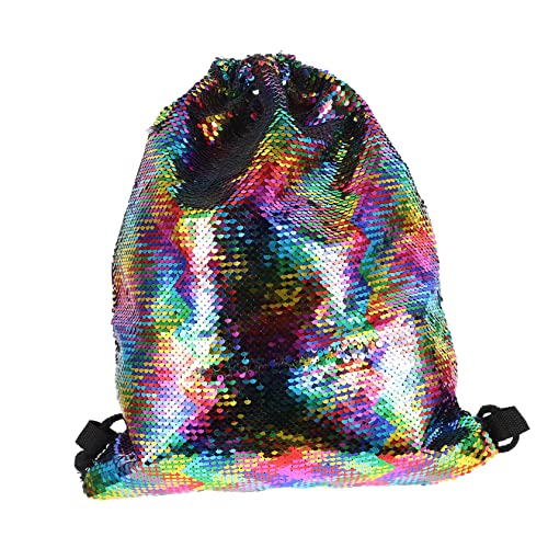 Veemoon Wendbarer Meerjungfrauen-Rucksack Mit Pailletten - Bunter Kordelzug Turnbeutel Für Outdoor Sportarten Und Freizeitaktivitäten Glitzer Design Ideal Für Und Jugendliche von Veemoon