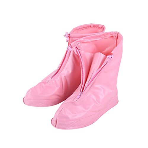 Veemoon Wiederverwendbare rutschfeste Regen Überschuhe für Reißverschluss Verschleißfeste PVC Sohle Leichter Schutz vor und Nässe von Veemoon