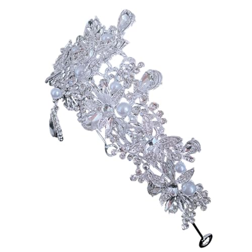 Veemoon Wunderschöne Braut Tiara mit Funkelnden Strasssteinen Silberfarbene Haarspange Hochzeits Accessoire für Damen Leichter Einfach zu Tragender Kopfschmuck für Hochzeit und Feier von Veemoon