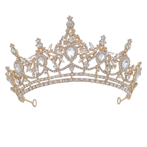 Veemoon Wunderschöne Strasskrone für Damen Eleganter Haarschmuck Hochzeit Funkelndes Tiara Stirnband Kristallen für Braut Brautjungfern und Bühnenauftritte von Veemoon
