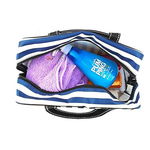 Veemoon wasserdichte Badetasche Gestreift Tragbar Große Kapazität Für Shampoo Pflegeprodukte Handtücher Badezusätze Geeignet Als Duschtasche Schwimmtasche Fitness Und von Veemoon