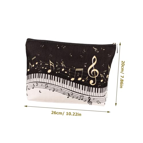 Veemoon Schminktasche Mit Musikthema-Druck Reißverschluss-Kosmetiktasche Tragbare Schminktasche Für Damen Reise-schminkbeutel Praktische Aufbewahrungstasche Für Kosmetika Und Kleinigkeiten von Veemoon