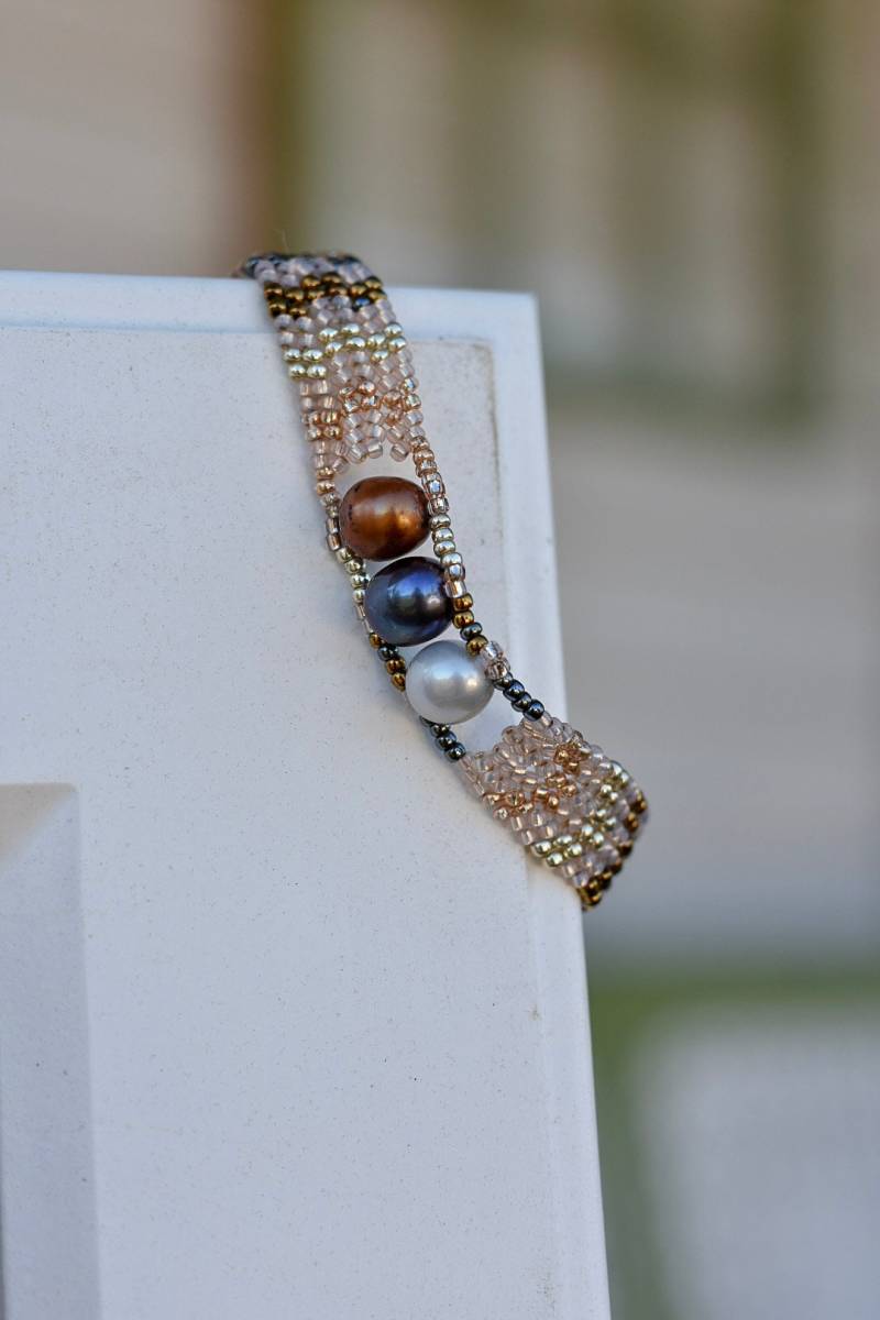 Süßwasser Perle Chanpagne Armband von VeesBitchinBeads