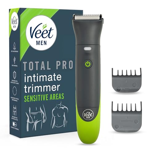 Veet Men Intimate Trimmer - Intimrasierer für Männer - Intim- und Körperrasierer für Intimbereich, Gesicht, Achseln & Oberkörper - Wasserfester Herren Haartrimmer & Rasierer, Packaging May Vary von Veet
