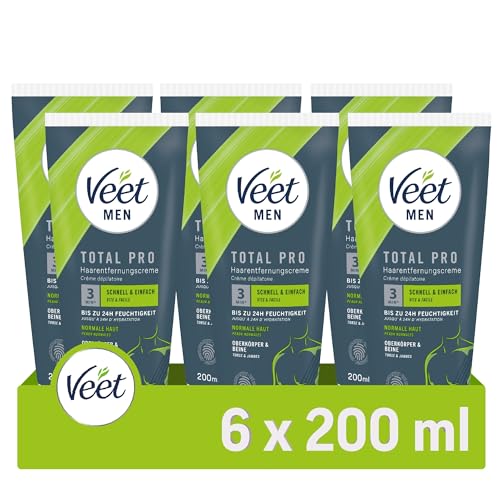 Veet for Men Haarentfernungscreme - Gelcreme - schnelle und effektive Haarentfernung für Männer in nur 5-10 Minuten, 6er Pack (6 x 200 ml) von Veet