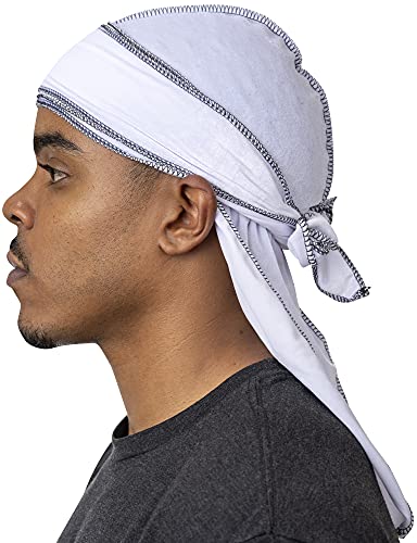Veeta Hochwertige Samt-Durags in Mehreren Farben, aus weichem Samtstoff, mit seidigem Innenfutter und Langen Bändern. - Wei - Einheitsgröße von Veeta