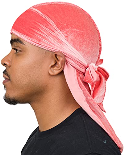 Veeta Hochwertige Samt-Durags in mehreren Farben, aus weichem Samtstoff, mit seidigem Innenfutter und langen Bändern. - Pink - Einheitsgröße von Veeta