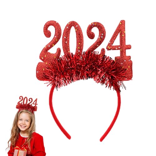 2024 Frohes Neues Jahr Stirnbänder - Feiertags-Stirnband | 2024 Frohes Neues Jahr-Stirnband, Glitzer-Pailletten-Stirnband, Weihnachten, Neujahr Veeteah von Veeteah