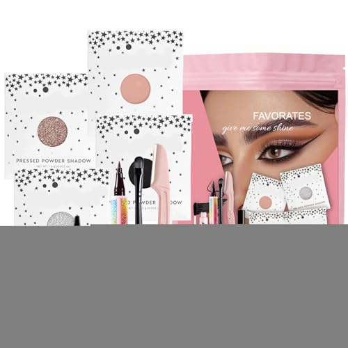 Veeteah Buntes Make-up-Set, tragbares Make-up-Set - Buntes, wischfestes Make-up-Set,9-teiliges tragbares Make-up-Set mit Lidschatten, Augenbrauenbalsam und Mascara für alle Hauttöne von Veeteah