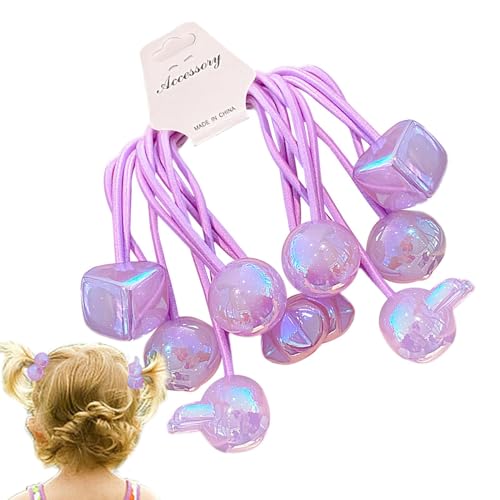 Veeteah Elastisches Haargummi mit doppelter Kugel,Elastisches Haargummi mit doppelter Kugel - Bunte Haarbänder,Haargummis für dünnes Haar, elastisches Haargummi-Armband, buntes Accessoire für Mädchen, von Veeteah
