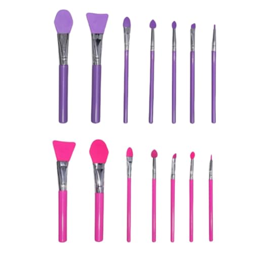 Veeteah Silikon Applikator, Make -up -Bürsten Silikon - Lidschatten -Applikatoren Set von 14 | Schönheit weiches Gesichtsschlamm auftragen, haarloser Körperlotion und Butterpinsel von Veeteah