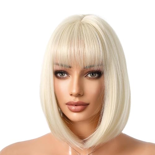 Veeteah Synthetische Bob-Perücke, kurze Bob-Perücke | Kurze natürliche Bob-Highlight-Perücke | Hitzebeständiges Kunsthaar, natürlich aussehende, kurze Bob-Perücken für Frauen von Veeteah