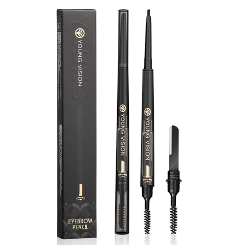 Wasserfester Eyeliner Stift, Flüssiger Eyeliner Stift mit Augenbrauentrimmer und Pinsel-Design, einziehbarer Eyeliner für den täglichen Gebrauch, anfängerfreundli von Veeteah