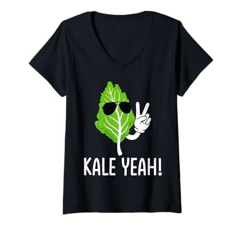 Damen Vegan - Grünkohl Yeah T-Shirt mit V-Ausschnitt Damen Vegan - Grünkohl Yeah T-Shirt mit V-Ausschnitt von Vegan Life Plant Apparel