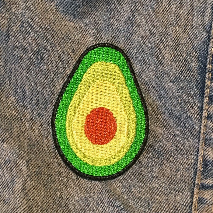 Avocado Patch - Gestickte Applikation Vegan Foodie Vegetarisch Pflanzenbasiert Nicht Aufbügeln Vegan Power Co von VeganPowerCo