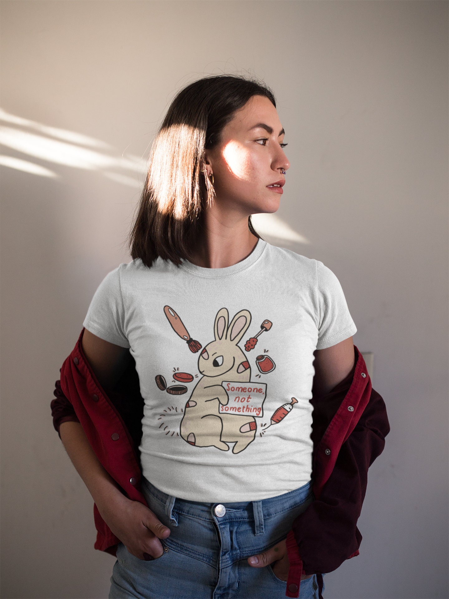 Jemand, Nicht Etwas T-Shirt | Veganes Shirt, Tierrechte, Tierversuchsshirt, Tieraktivist, Hase Tierversuchsfreies Vegan von VeganVeins