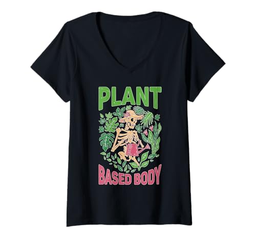 Damen Plant Based Body Veganer vegetarischer Lebensstil T-Shirt mit V-Ausschnitt Damen Plant Based Body Veganer vegetarischer Lebensstil T-Shirt mit V-Ausschnitt von Vegane Pflanzenernährung