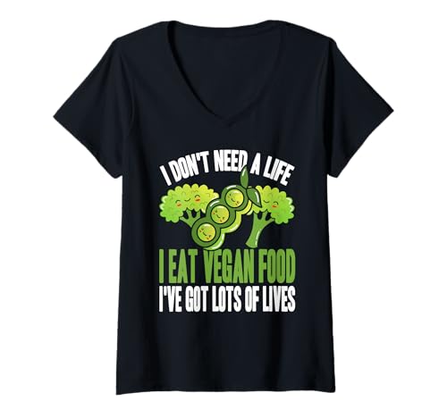Damen Ich Esse Pflanzen Ich Habe Mehr Leben Als EIN Spiel T-Shirt mit V-Ausschnitt Damen Ich Esse Pflanzen Ich Habe Mehr Leben Als EIN Spiel T-Shirt mit V-Ausschnitt von Vegane Witze Für Pflanzenfreunde