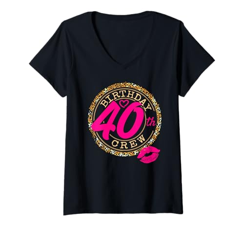 Damen Las Vegas Girls Trip 2025 Es ist mein 40. Geburtstag Squad Crew T-Shirt mit V-Ausschnitt Damen Las Vegas Girls Trip 2025 Es ist mein 40. Geburtstag Squad Crew T-Shirt mit V-Ausschnitt von Vegas Girls Trip 2025 It's My 40th Birthday Crew